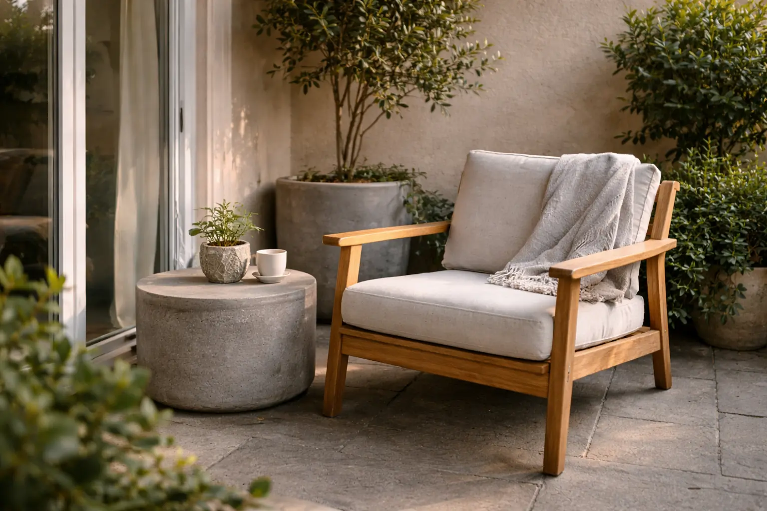 Outdoor living scene for the Outdoor collection.