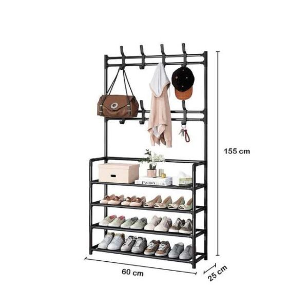 Compact 4-tier shoes storage rack for home.