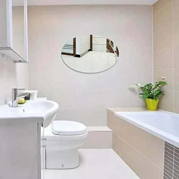 Easy to install oval adhesive mirror