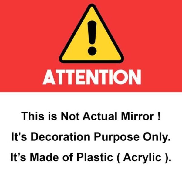 Acrylic plastic oval adhesive mirror