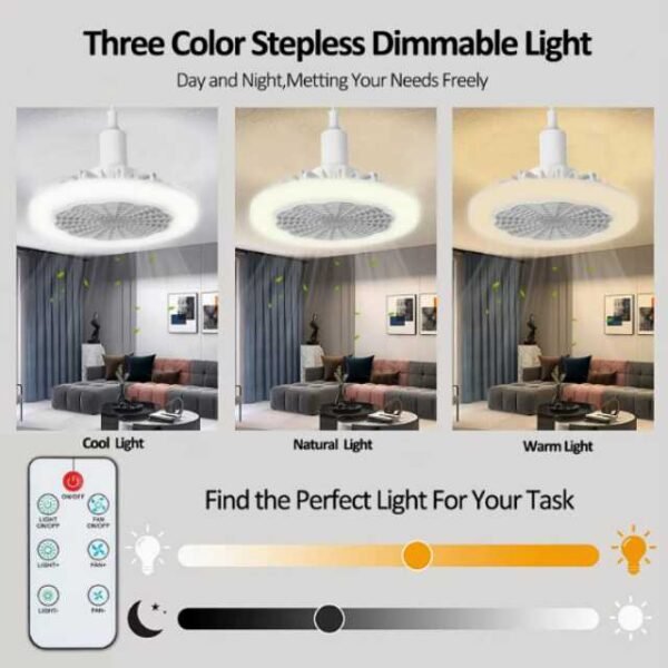 Stepless Dimmable Ceiling Lighting Fan