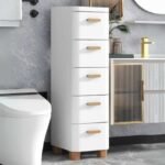 Chest Drawer Case in Bathroom with 5 Drawers.