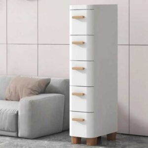 Chest Drawer Case, 5-Door Storage Cupboard, Movable Cabinet