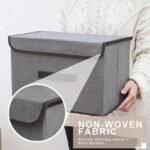 Collapsible storage bin with quality non-woven fabric and durable stitching.
