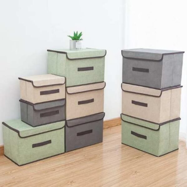 Collapsible storage bins in multicolor perfect for organizing the space around your home.
