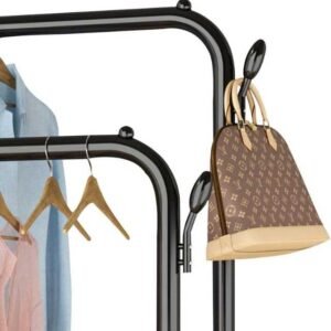 Double Pole Clothes Stand with Coat Hangers, Shoes Rack