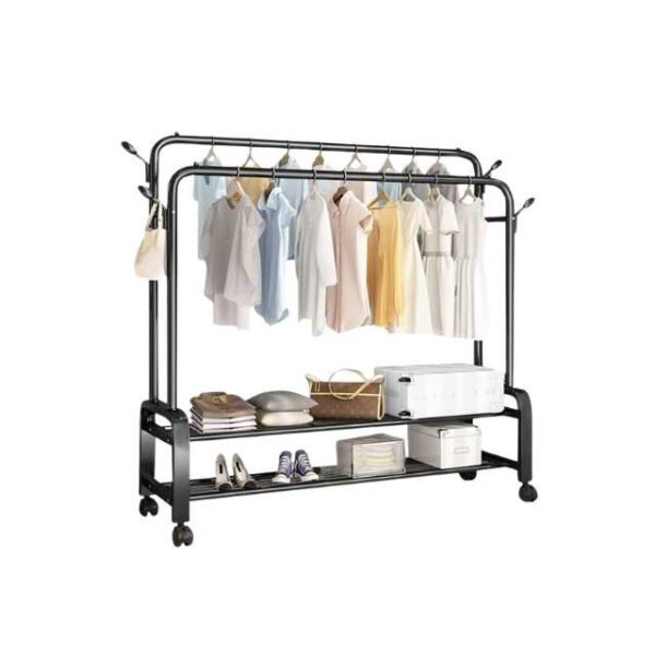 Double pole clothes stand with steel design.