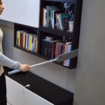 Gap duster brush with electrostatic attraction for easy cleaning.