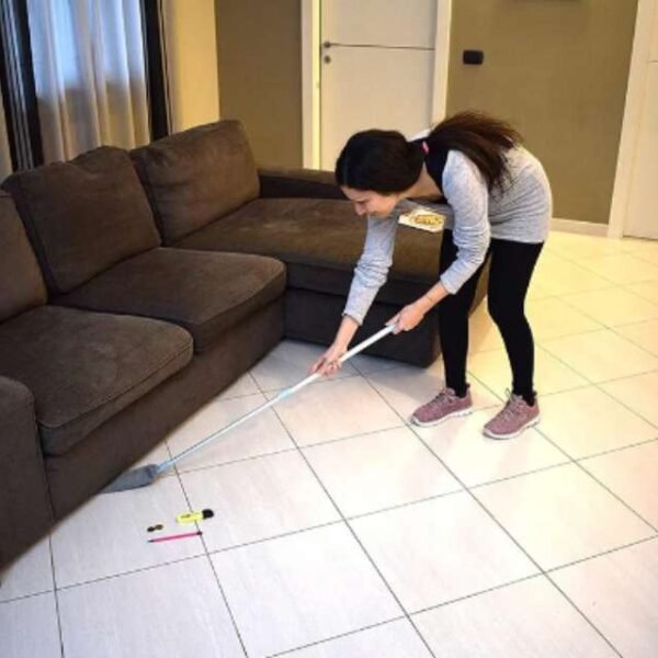 Gap duster brush with microfiber cover for wet and dry use.