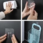 Instructions to fix portable laundry basket on wall.