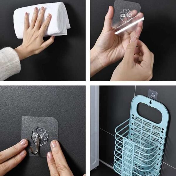 Instructions to fix portable laundry basket on wall.