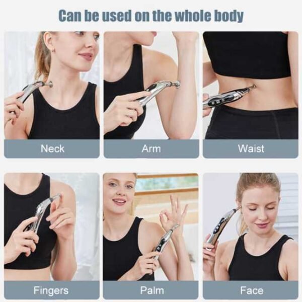 Pulse massage pen for whole body use, versatile for various areas.