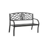 Durable Steel Patio Bench with Antique Bronze Finish.