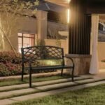 Outdoor Steel Bench Perfect for Garden and Patio.