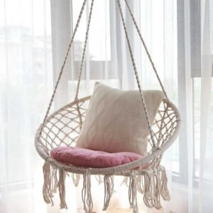 Swing Hammock Chair, Outdoor Hanging Seat, 440lbs Cotton