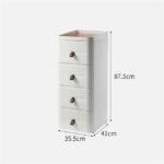 Compact Japanese bedside table, fully assembled dimensions.