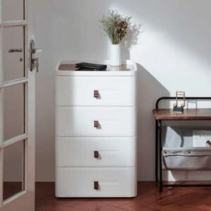 Japanese bedside table with 4 stackable drawers.