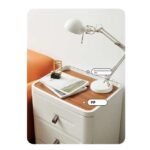 Japanese bedside table with guard rail and PP materials.