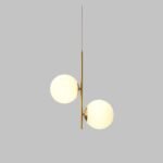 Modern nordic pendant light on gray background. Displays 100cm height with sleek and stylish design.
