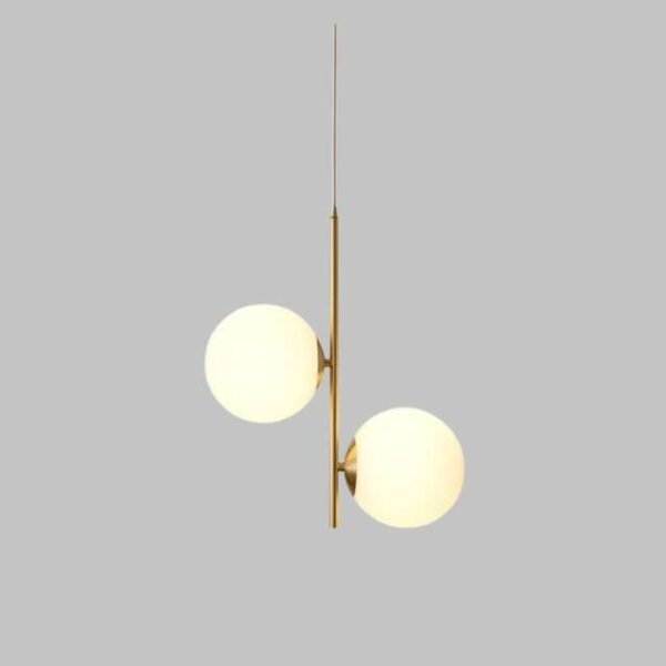 Modern nordic pendant light on gray background. Displays 100cm height with sleek and stylish design.