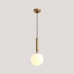 Nordic pendant light fixture on gray background showing modern design.