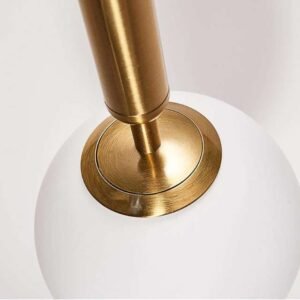 Nordic Pendant Light Fixture with Gold Finish and Glass Globe