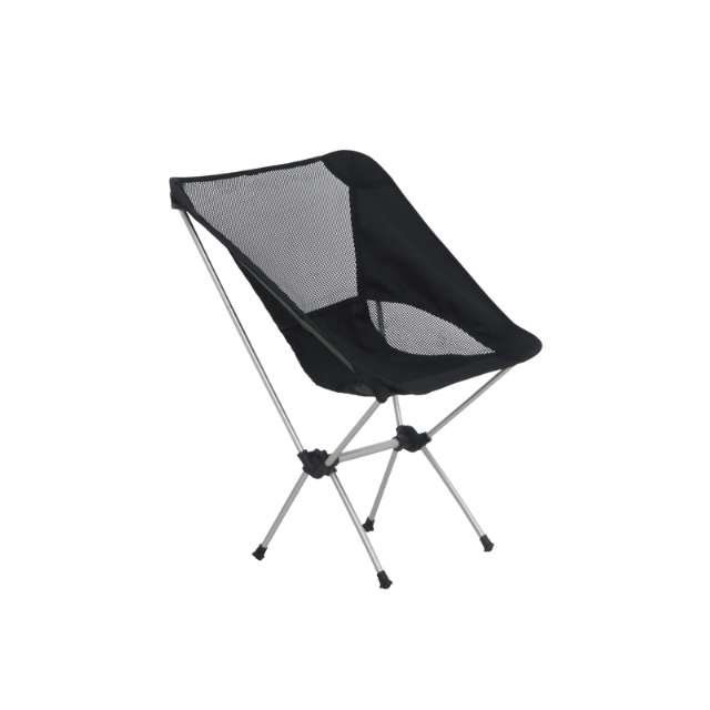 Black outdoor folding chair easy to fold.