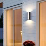 Modern outdoor wall lights for patio and garden ambiance.