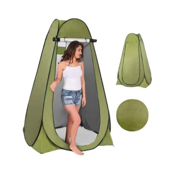 Pop-up shower tent olive green privacy outdoors