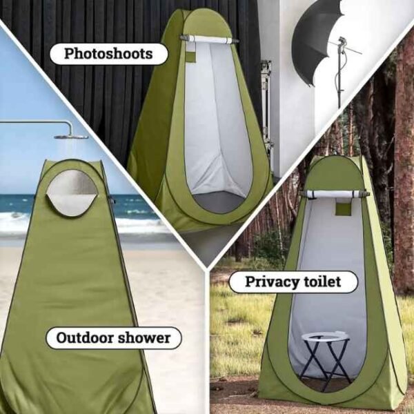 Pop-up shower tent versatile use photoshoots