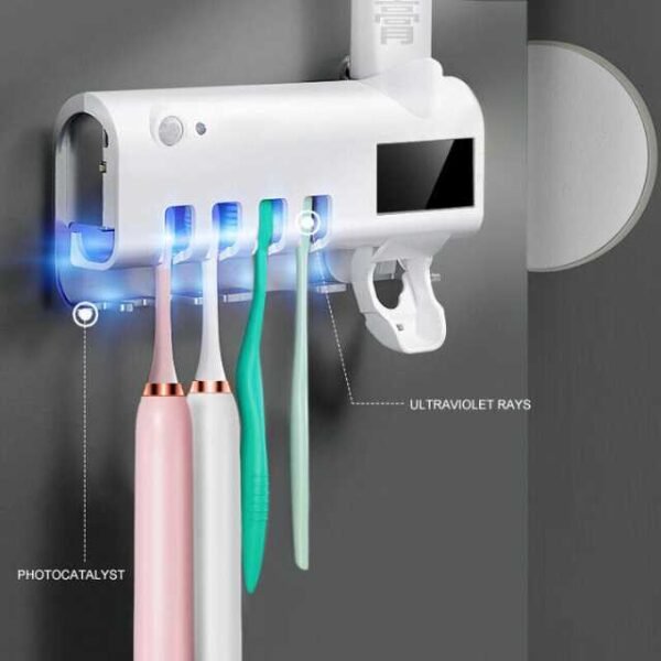 UV toothbrush sterilizer sanitizes 99.99% of bacteria.