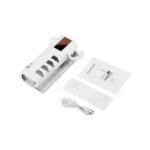 UV toothbrush sterilizer package includes sterilizer, USB cable, manual.