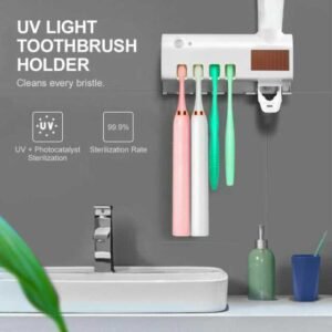 UV Toothbrush Sterilizer with Toothpaste Dispenser, Oral Sanitizer