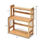 Compact 3-tier bamboo spice rack with space-saving design for kitchen counters.