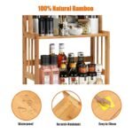 Eco-friendly bamboo 3-tier spice rack, waterproof and scratch-resistant.