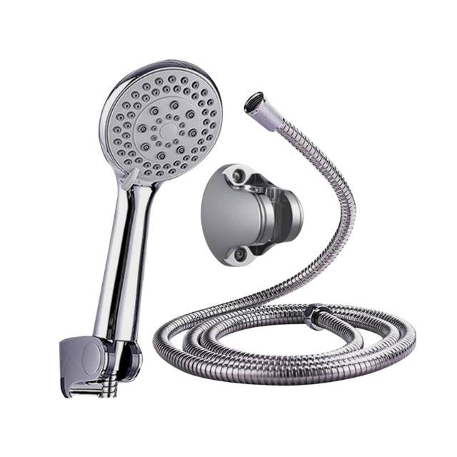 Handheld shower head with hose and wall bracket