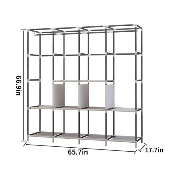 Lightweight large storage wardrobe measuring 167 x 45 x 170 cm for efficient use.