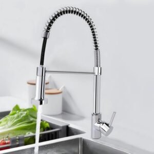 Pull Out Kitchen Mixer Tap, 360 Swivel Spout, 2 Modes, Chrome