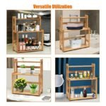 This 3-tier bamboo organizer is versatile for kitchen, bathroom, and bedroom use.
