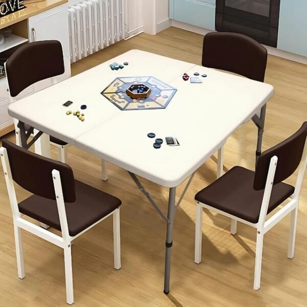 Folding play table in playroom with puzzles.