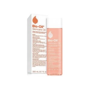 Bio-Oil skincare oil and package highlighting benefits, natural ingredients, and 200ml capacity.