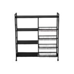 Rust-resistant kitchen storage cart with wheels for easy mobility.