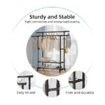 Sturdy portable clothes rack with stainless steel and 360° wheels.
