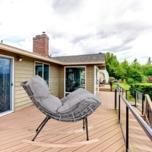 Rocking Egg Chair with Rattan Design & Plush Cushion for Patio