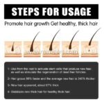 Illustrated guide for using advanced hair derma roller to promote healthy thick hair.