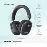 Green Lion Echo Max Bluetooth Headphones in black featuring built-in mic, Bluetooth 5.3 connectivity, and lightweight comfortable design for everyday use.
