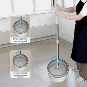 Hands-Free Spin Mop w/ Water-Efficient Bucket & Microfiber Head