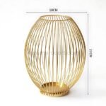 Tall 23cm gold wire vase with minimalist vertical design.