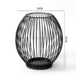16cm black spherical lantern with evenly spaced wires.