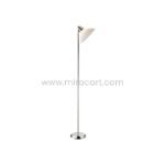Adesso Swivel Floor Lamp featuring a shiny silver pole and white triangular shade, showcased against a clean white background.